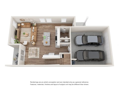Floor plan for 3 beds, 2.5 baths, 1743 sqft